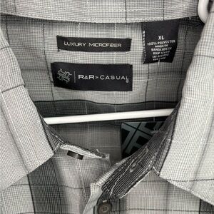 R&R Casual Gray Checkered Men's Shirt